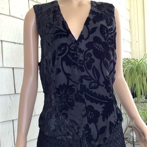 Vintage Ann Tjian for Kenar vest, rayon, silk, acetate, size small